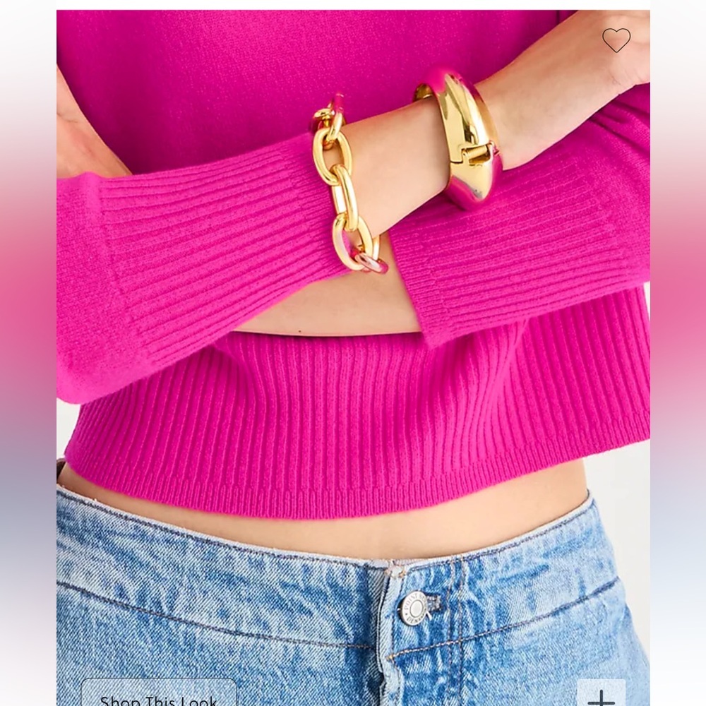 J crew cropped cashmere sweater Large